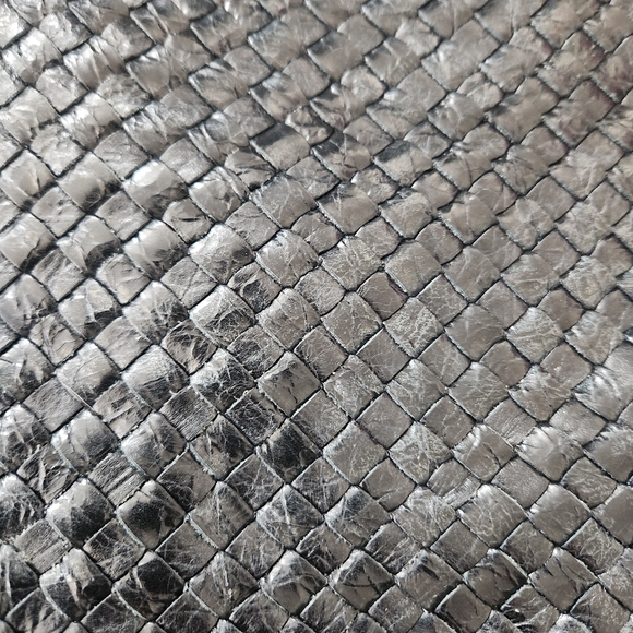 Dee Ocleppo 100% Leather Weaved Black Tote Bag Made in Italy - Picture 3 of 14